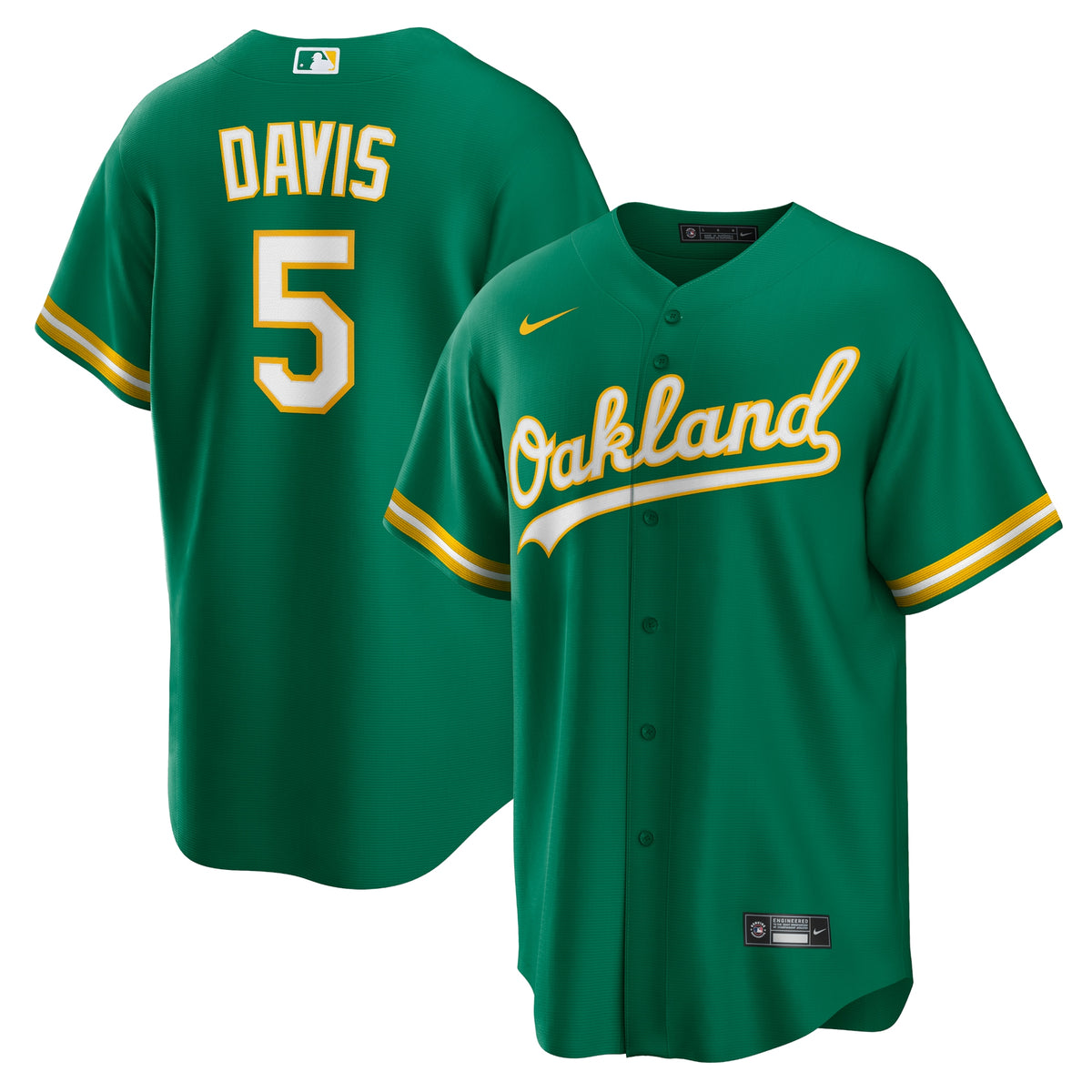JD Davis Oakland Athletics Nike Alternate Replica Jersey Kelly Green
