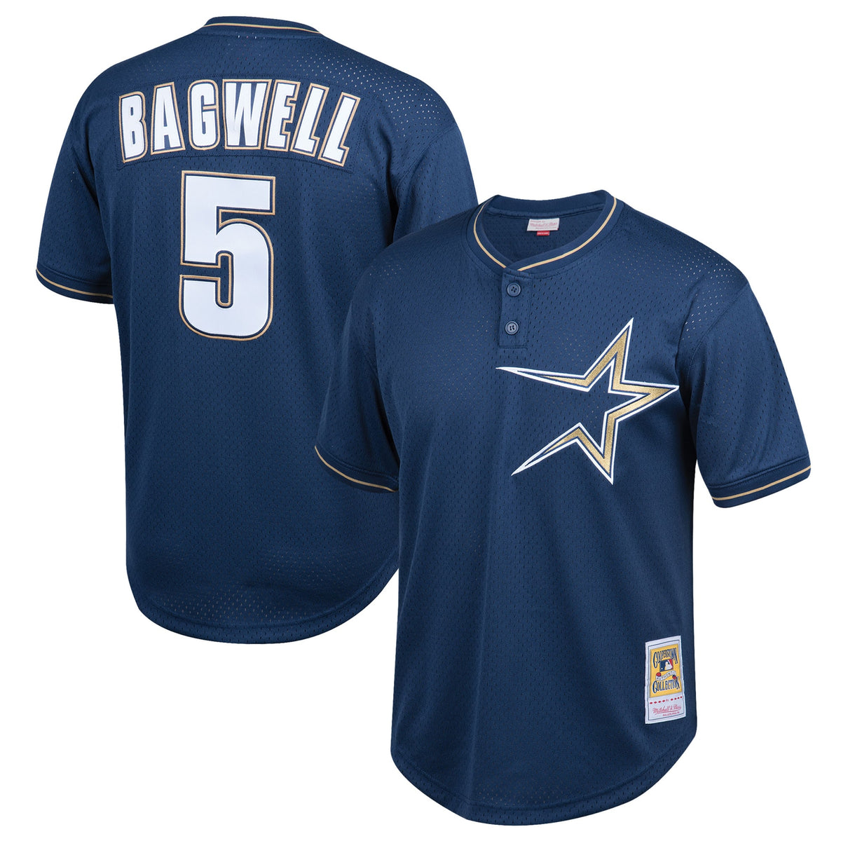 Jeff Bagwell Houston Astros Mitchell Ness Youth Cooperstown Collection Mesh Batting Practice Jersey Navy