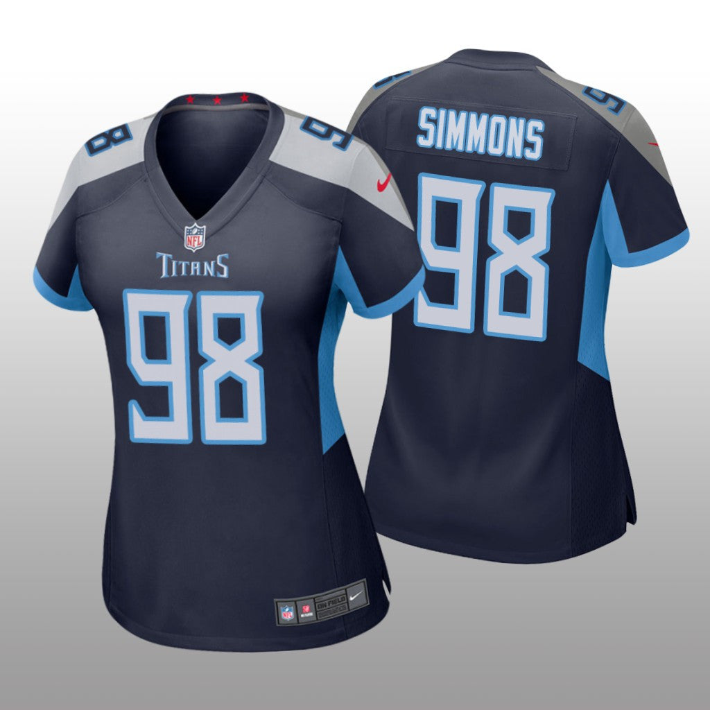 Jeffery Simmons Tennessee Titans Navy Draft Game Jersey