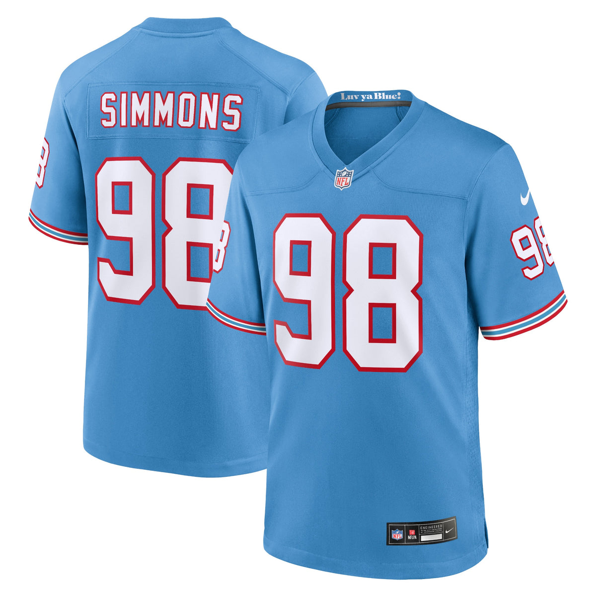 Jeffery Simmons Tennessee Titans Nike Youth Game Jersey Light Blue