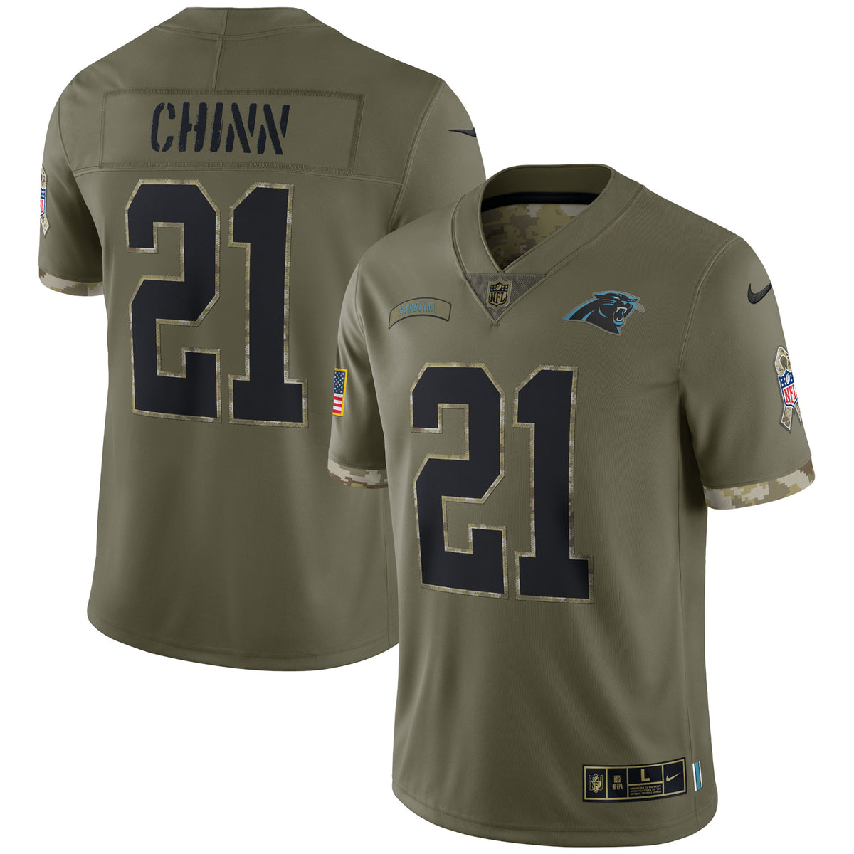 Jeremy Chinn Carolina Panthers Nike 2022 Salute To Service Limited Jersey Olive