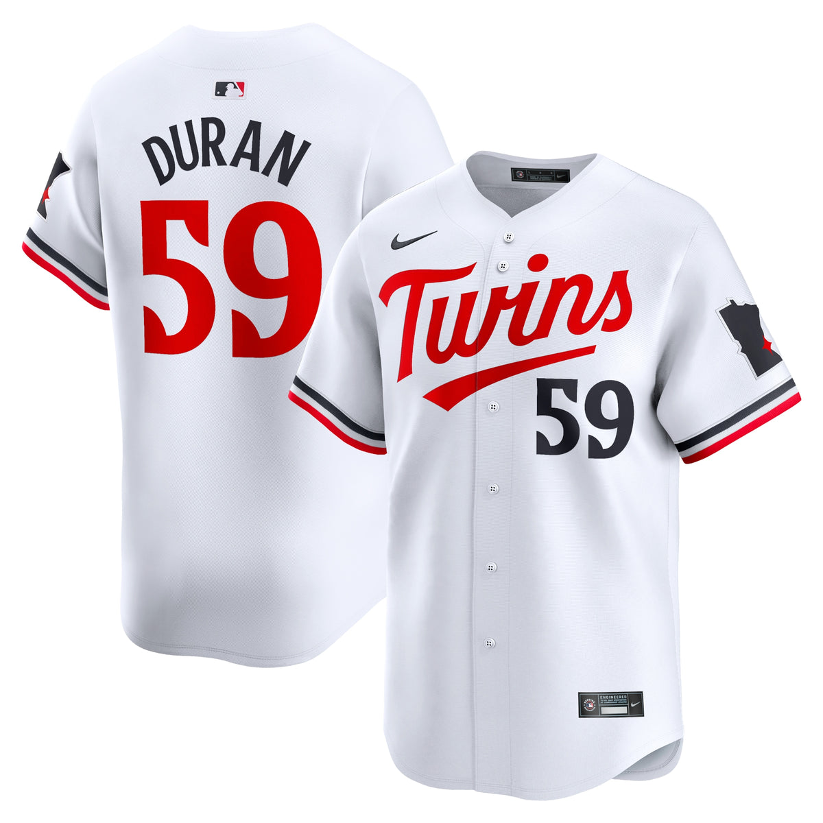 Jhoan Duran Minnesota Twins Nike Home Limited Player Jersey White