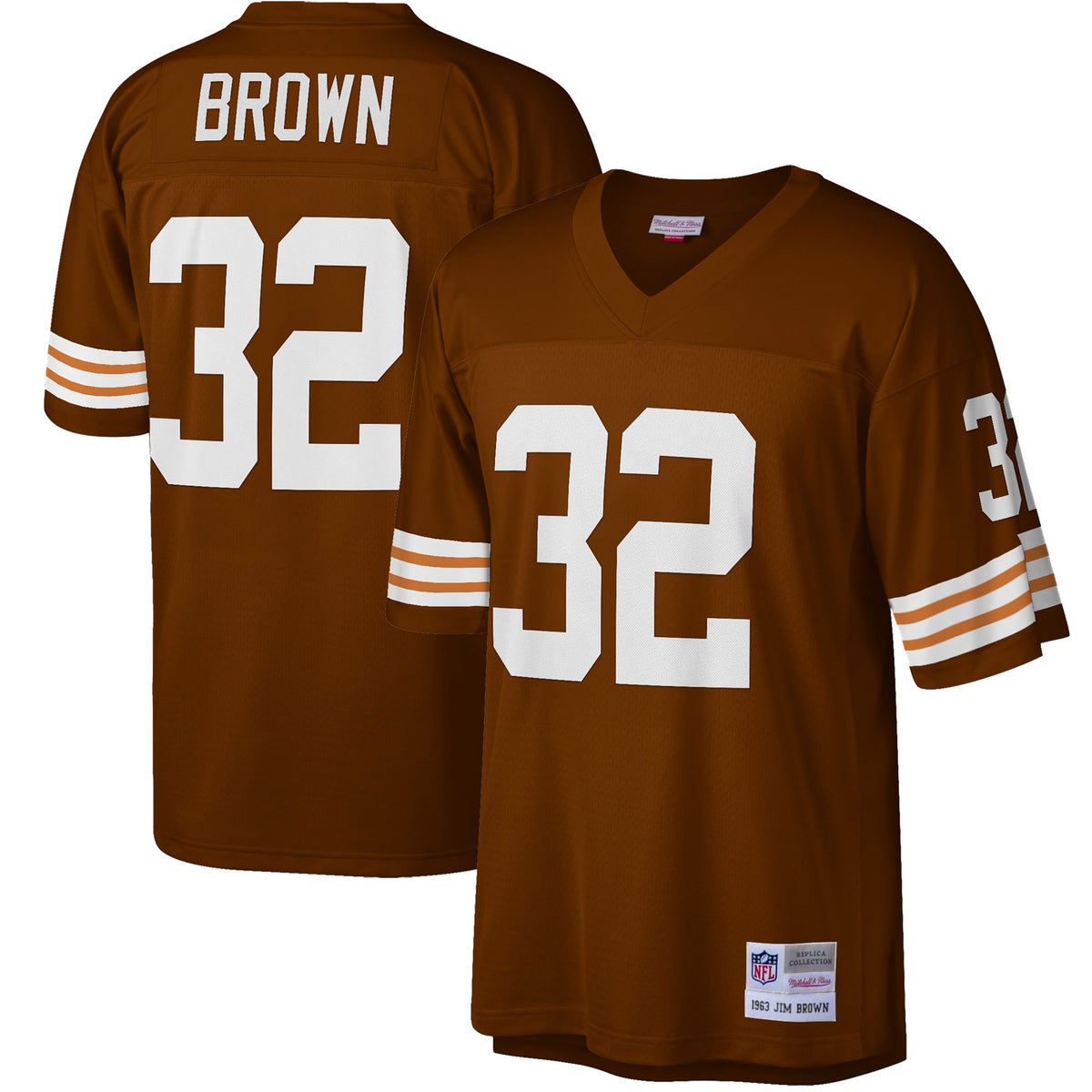Jim Brown Cleveland Browns Mitchell Ness Big Tall 1963 Retired Player Replica Jersey Brown