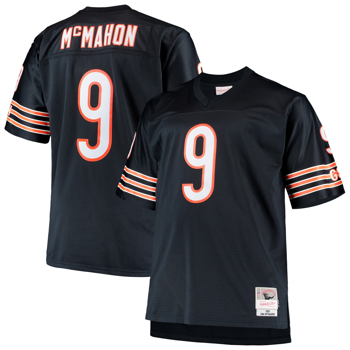 Jim McMahon Chicago Bears Mitchell Ness Big Tall 1985 Retired Player Replica Jersey Navy