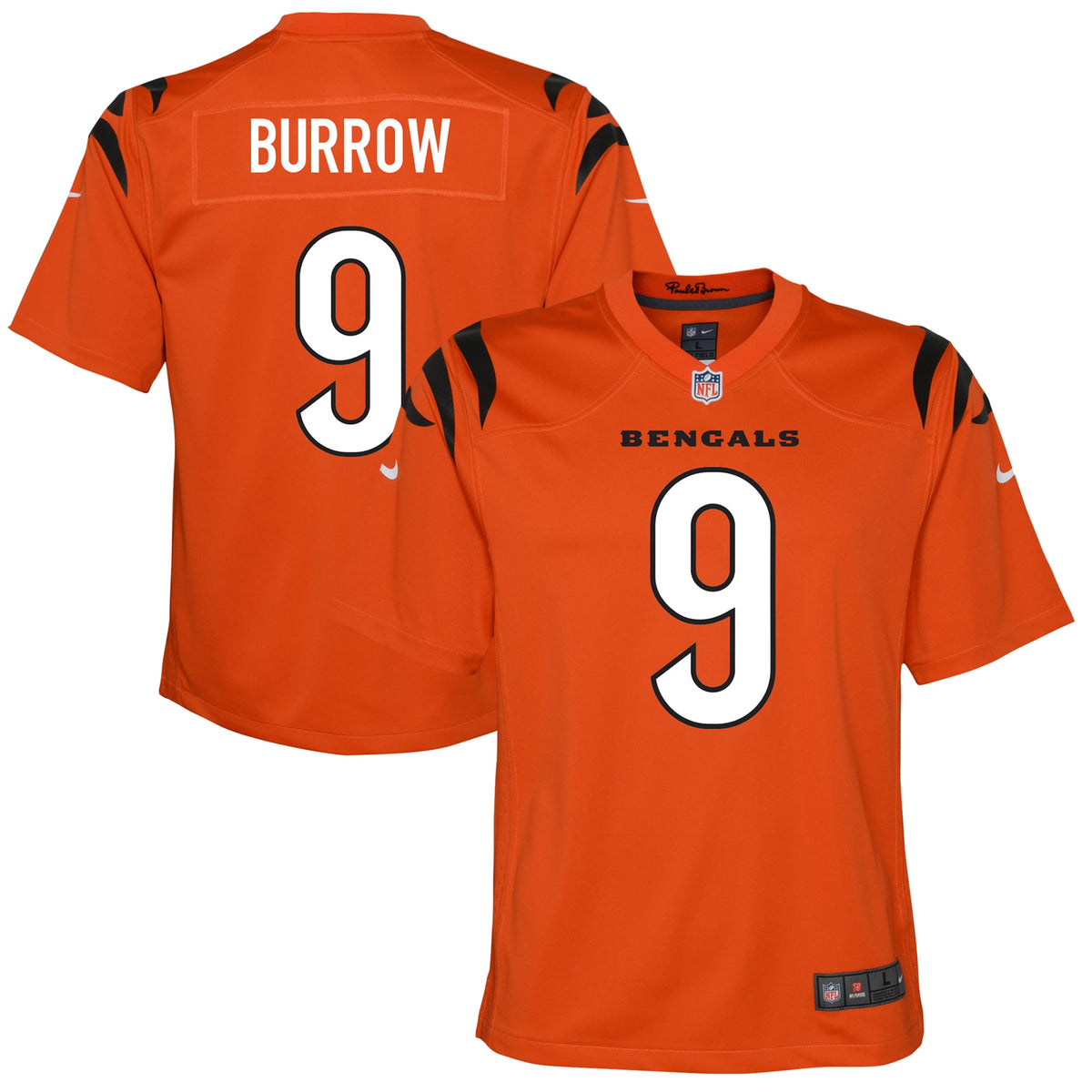 Joe Burrow Cincinnati Bengals Nike Youth Game Jersey Orange