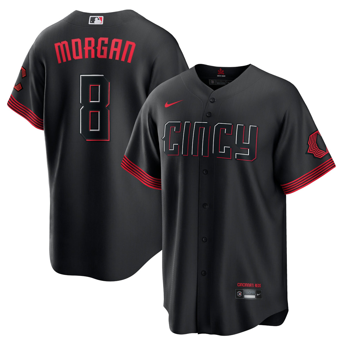 Joe Morgan Cincinnati Reds Nike City Connect Replica Player Jersey Black