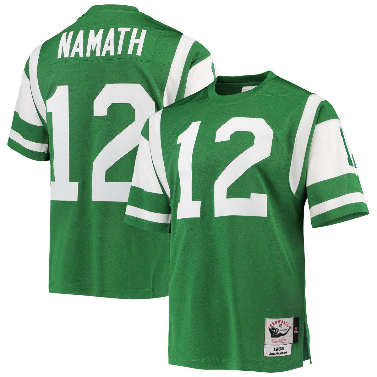 Joe Namath New York Jets 1968 Mitchell Ness Authentic Throwback Retired Player Jersey Green
