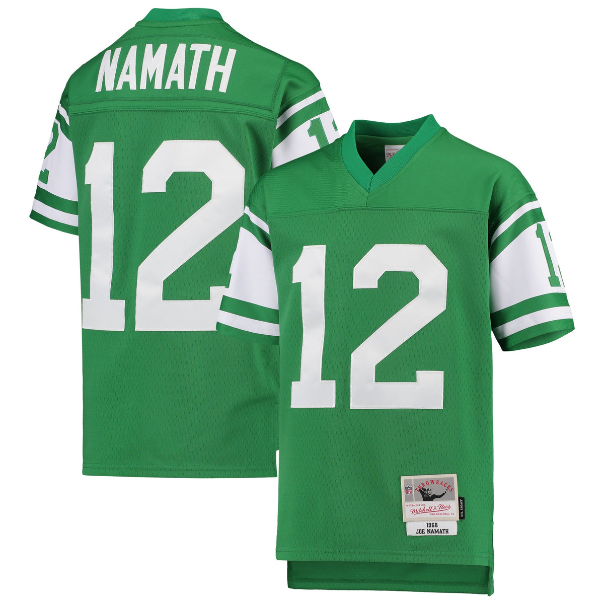 Joe Namath New York Jets Mitchell Ness Youth 1968 Legacy Retired Player Jersey Green