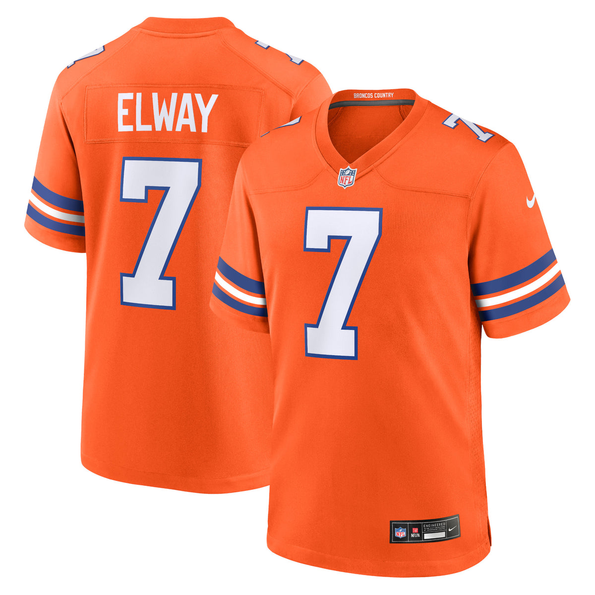John Elway Denver Broncos Nike Mile High Collection 1977 Throwback Retired Player Game Jersey Orange