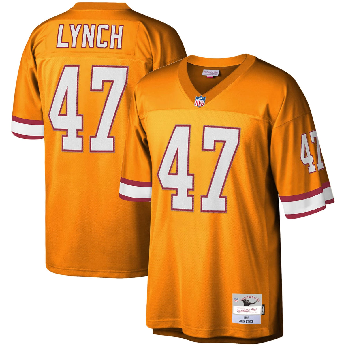 John Lynch Tampa Bay Buccaneers Mitchell Ness Big Tall 1995 Legacy Retired Player Jersey Orange