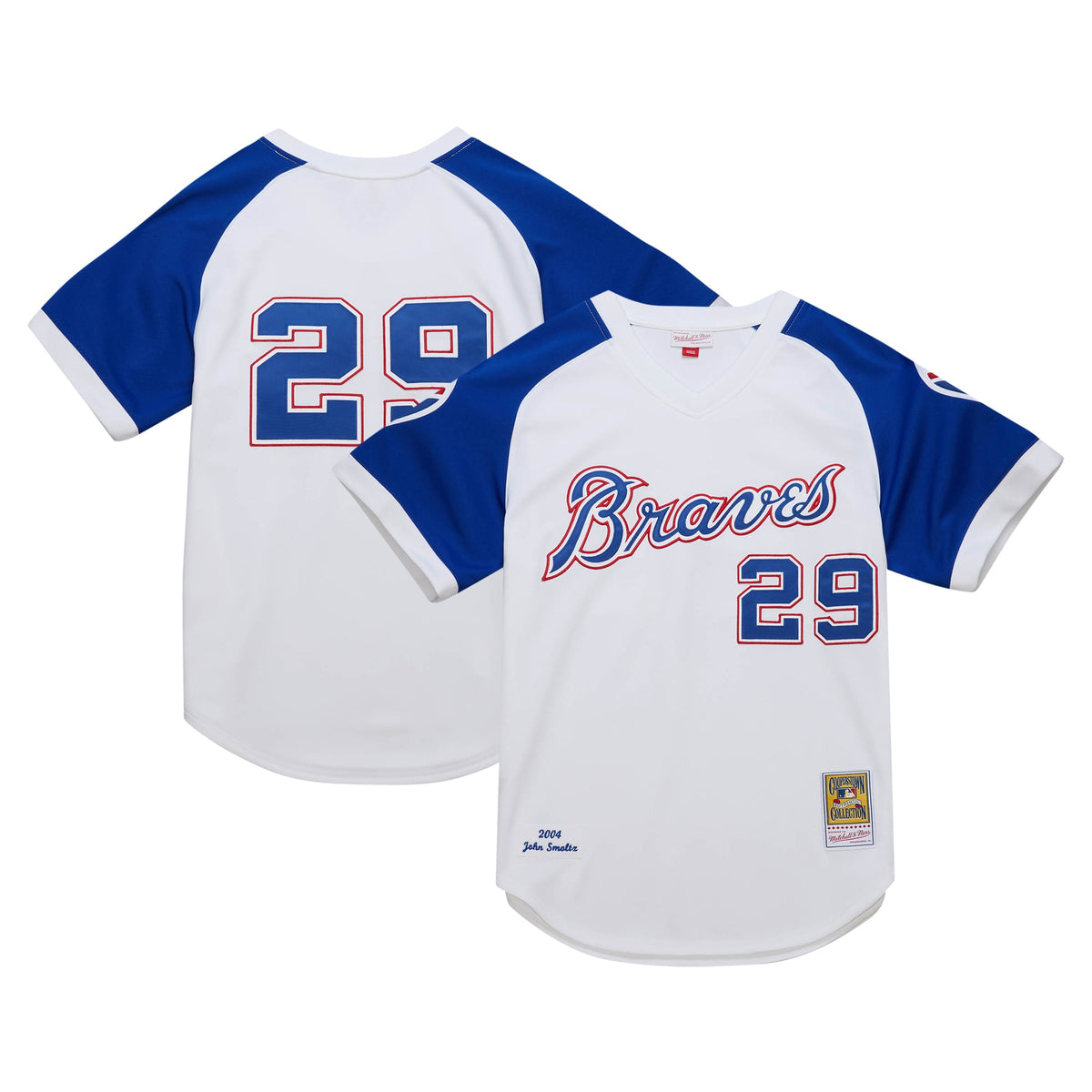 John Smoltz Atlanta Braves Mitchell Ness 2004 Cooperstown Collection Authentic Throwback Jersey White