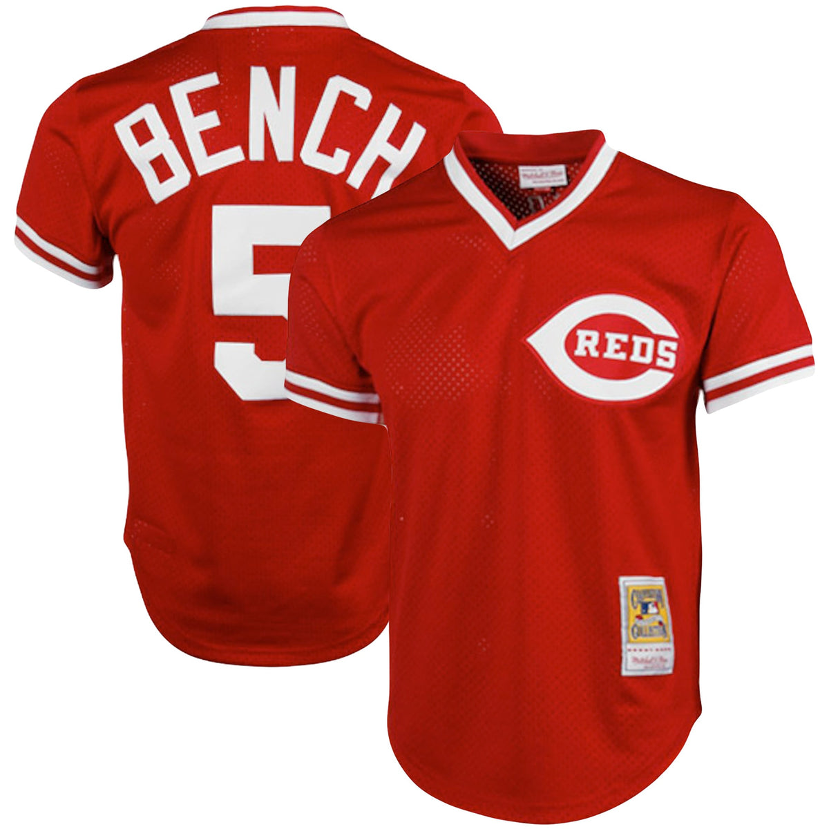 Johnny Bench Cincinnati Reds Mitchell Ness Cooperstown Collection Big Tall Mesh Batting Practice Jersey Red