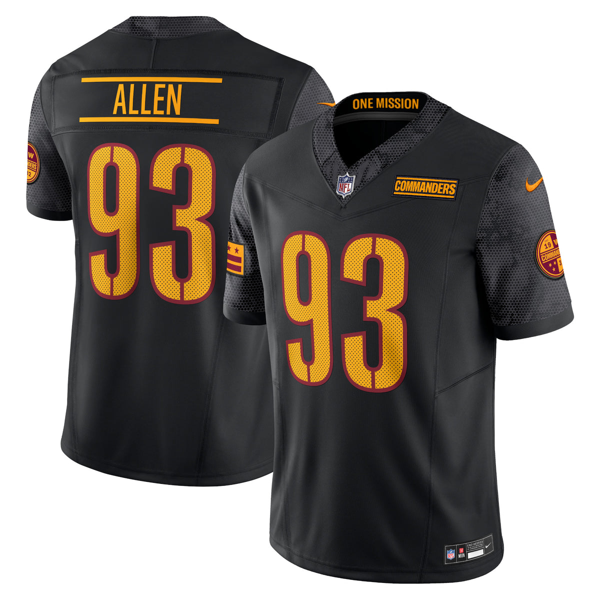 Jonathan Allen Washington Commanders Nike Alternate Vapor F.U.S.E. Limited Jersey Black