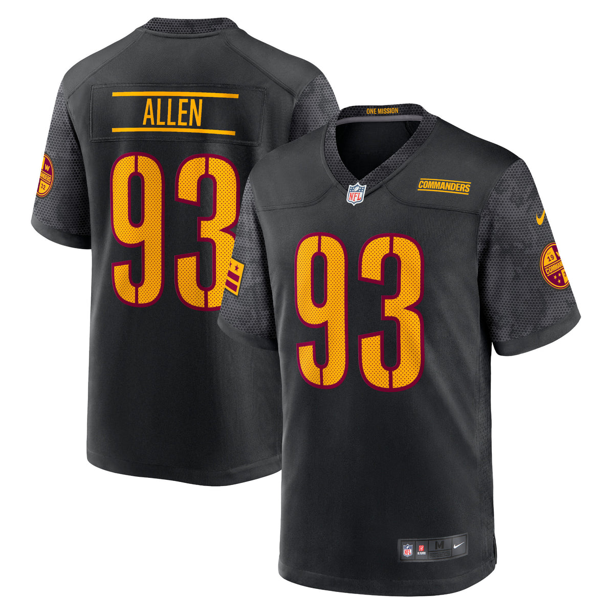 Jonathan Allen Washington Commanders Nike Youth Game Jersey Black
