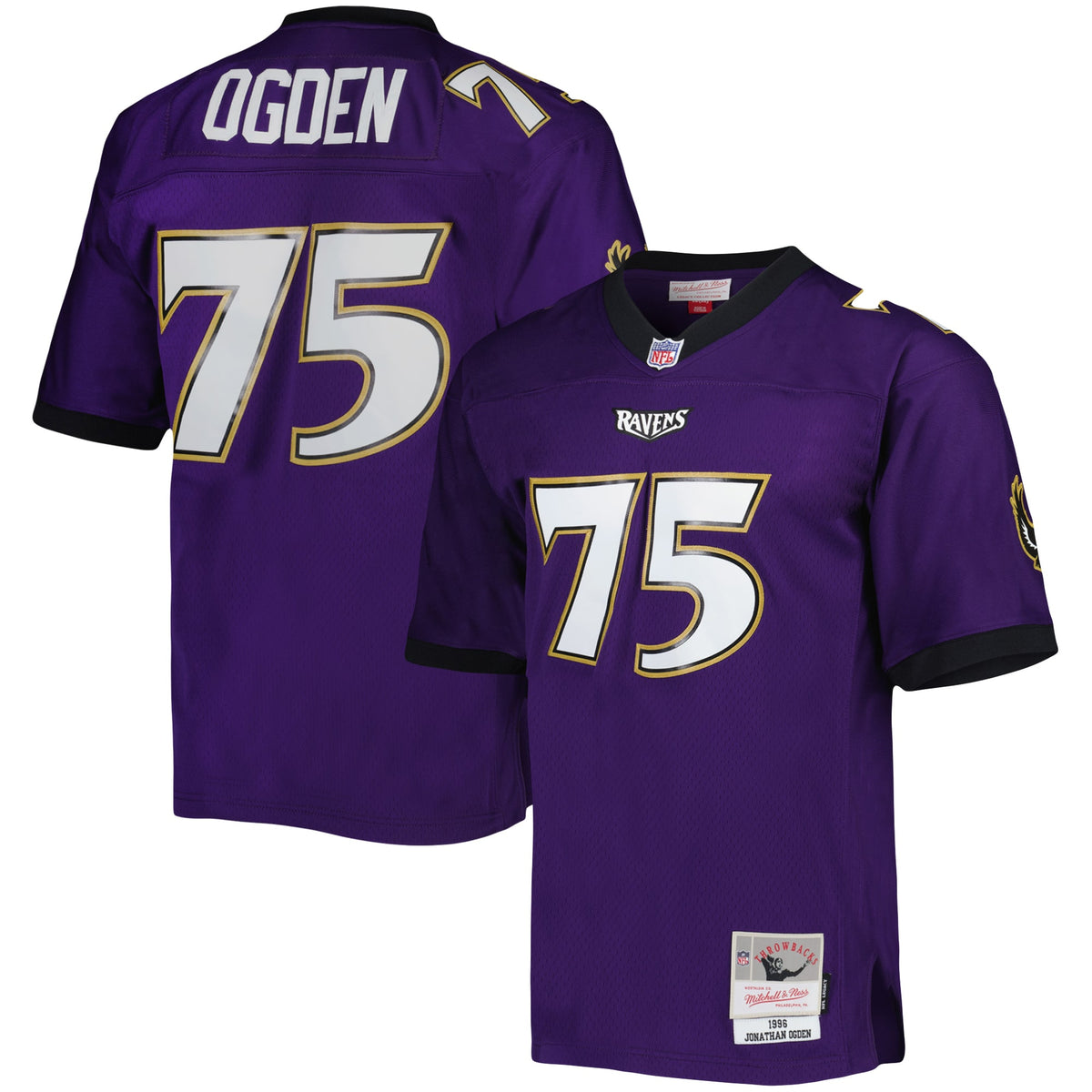 Jonathan Ogden Baltimore Ravens Mitchell Ness Legacy Replica Jersey Purple