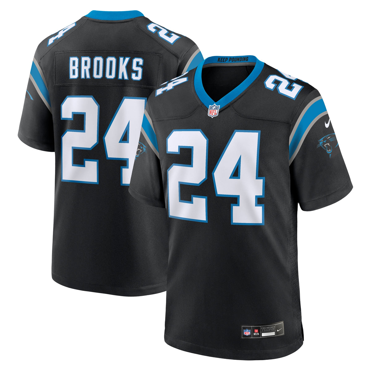 Jonathon Brooks Carolina Panthers Nike 2024 NFL Draft Game Jersey Black