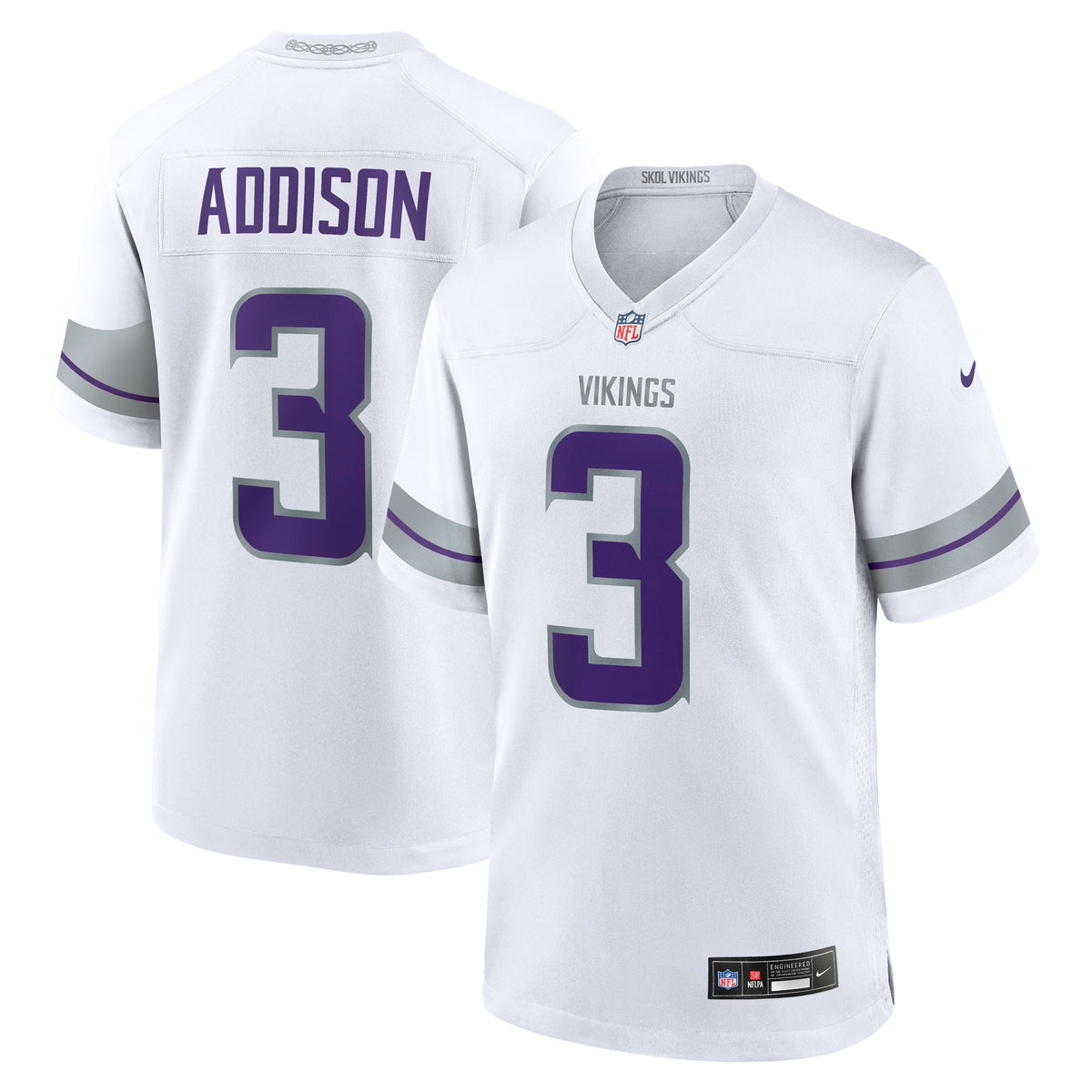 Jordan Addison Minnesota Vikings Nike Alternate Game Player Jersey White