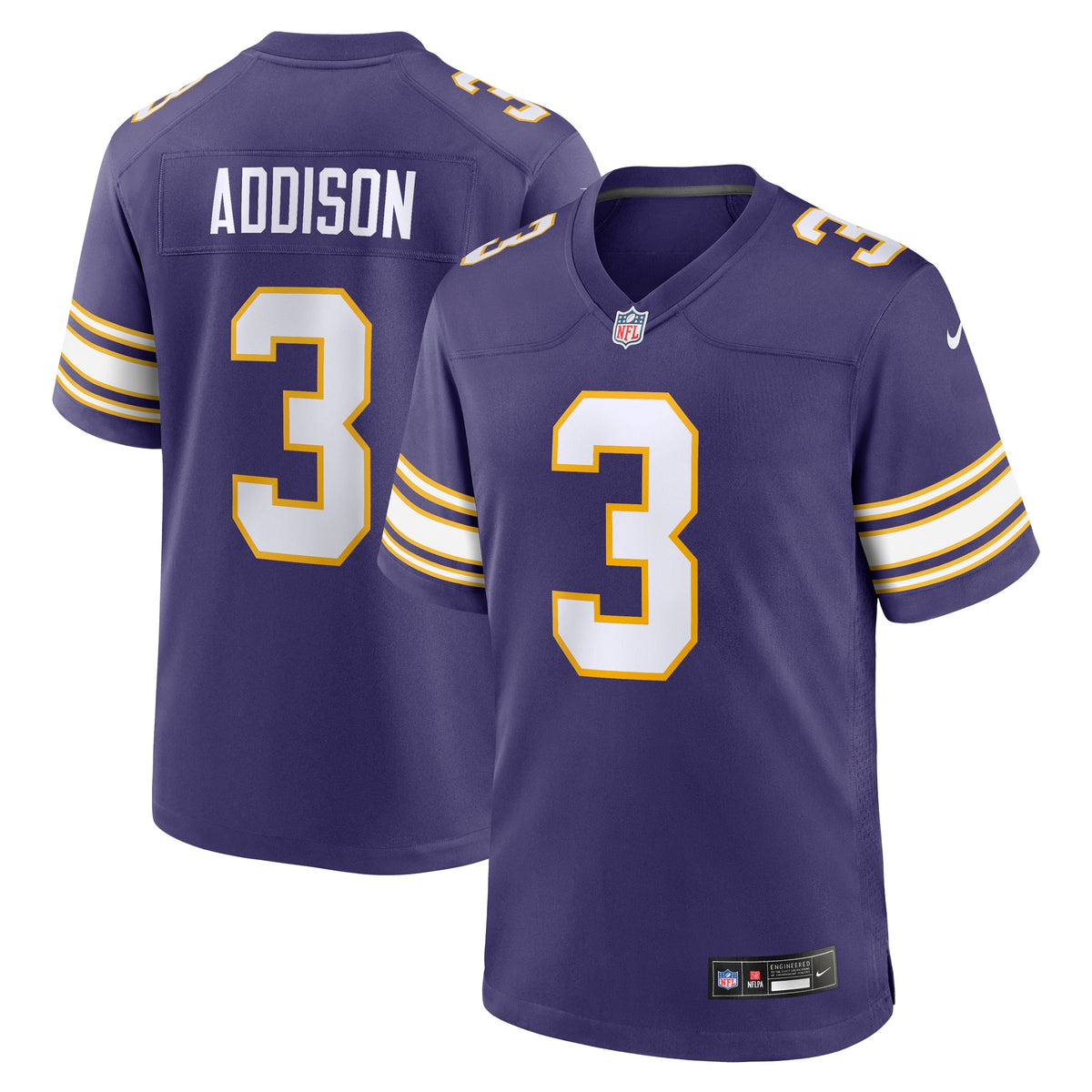 Jordan Addison Minnesota Vikings Nike Classic Player Game Jersey Purple