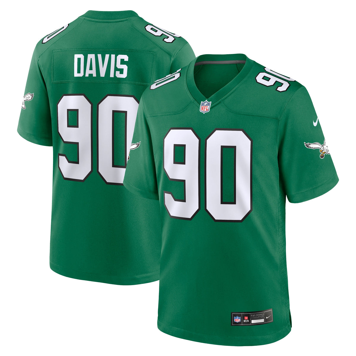 Jordan Davis Philadelphia Eagles Nike Alternate Game Jersey Kelly Green