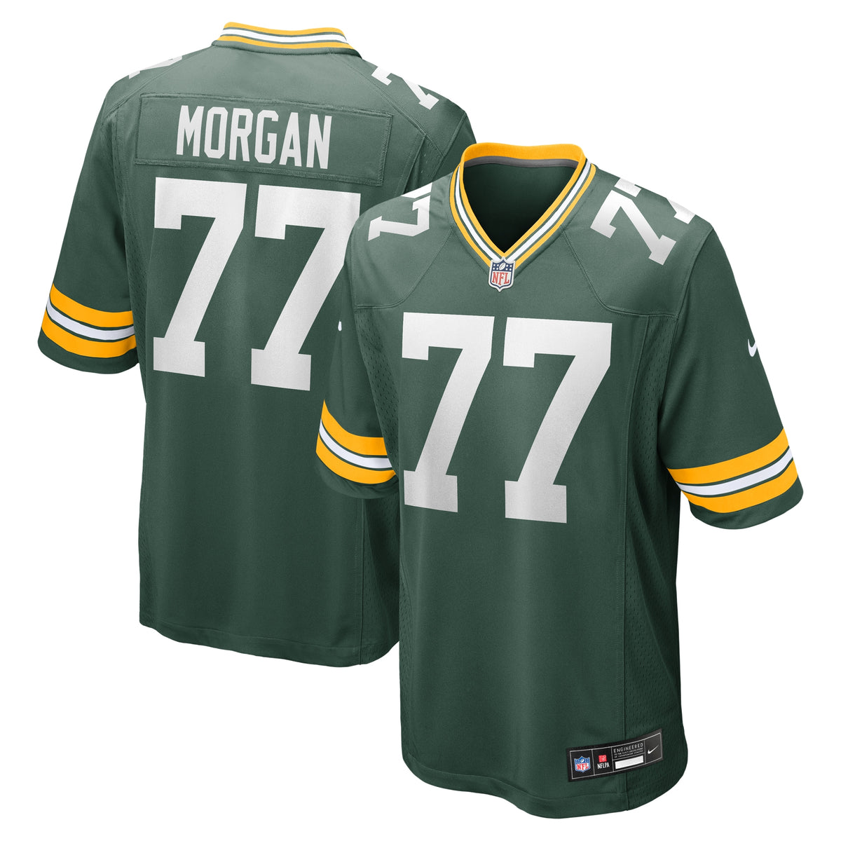 Jordan Morgan Green Bay Packers Nike 2024 NFL Draft First Round Pick Player Game Jersey Green