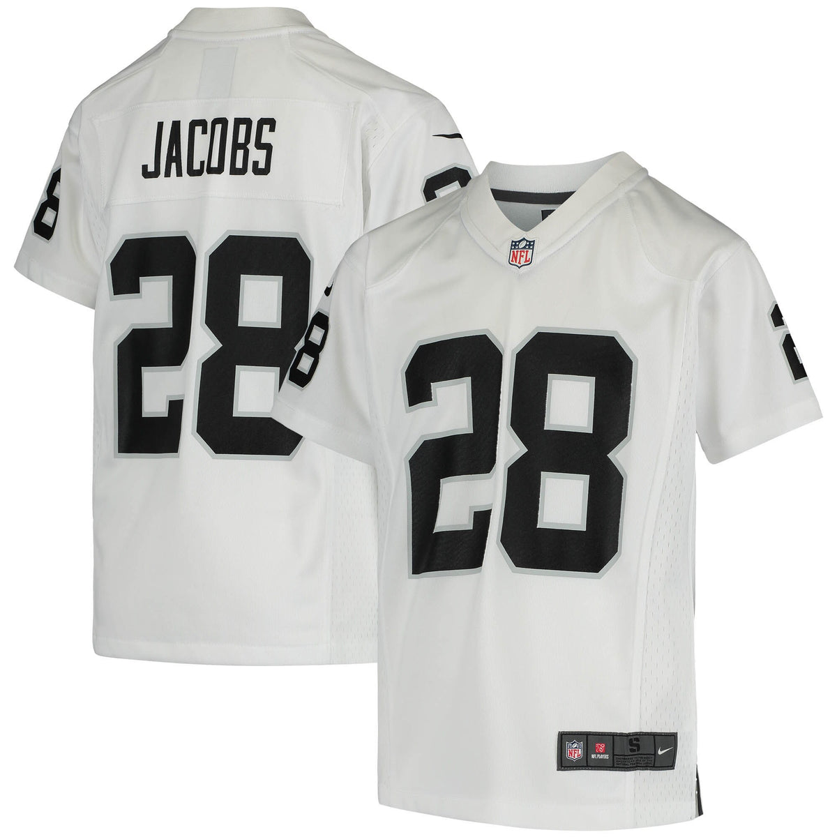 Josh Jacobs Las Vegas Raiders Nike Youth Game Jersey White