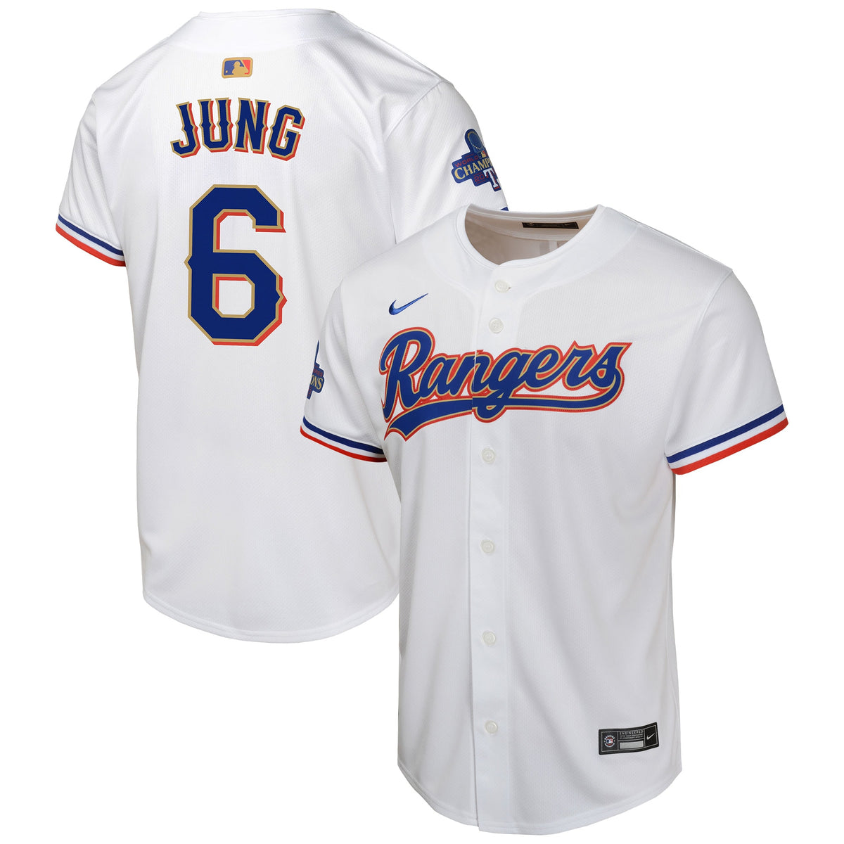 Josh Jung Texas Rangers Nike Youth 2024 Gold Collection Limited Player Jersey White