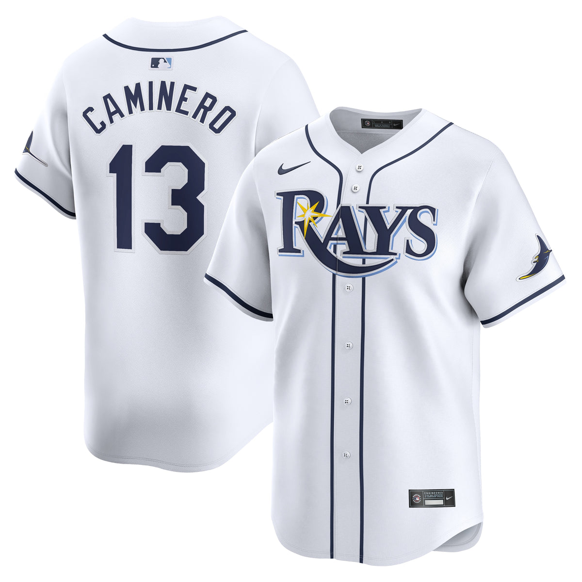 Junior Caminero Tampa Bay Rays Nike Home Limited Player Jersey White
