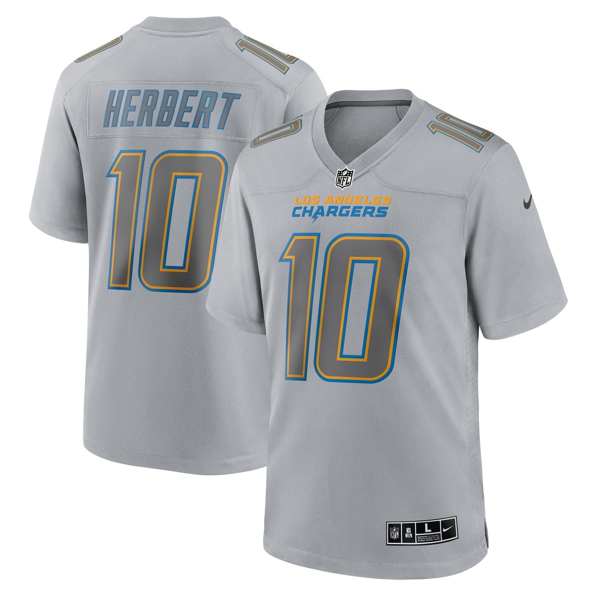 Justin Herbert Los Angeles Chargers Nike Atmosphere Fashion Game Jersey Gray
