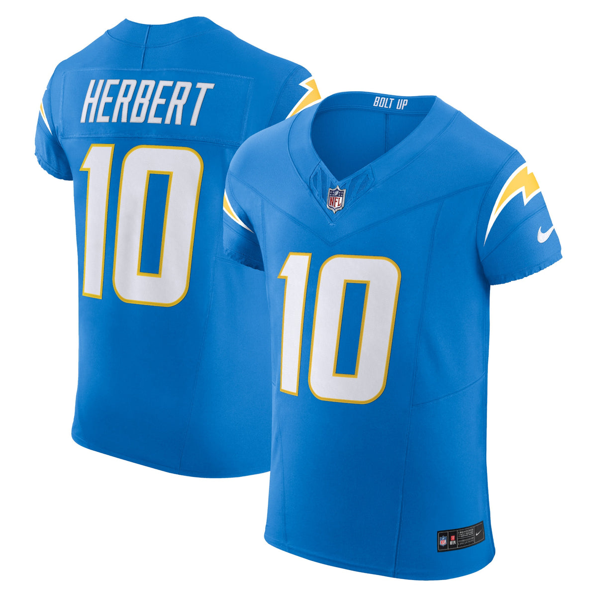 Justin Herbert Los Angeles Chargers Nike Vapor F.U.S.E. Elite Jersey Powder Blue