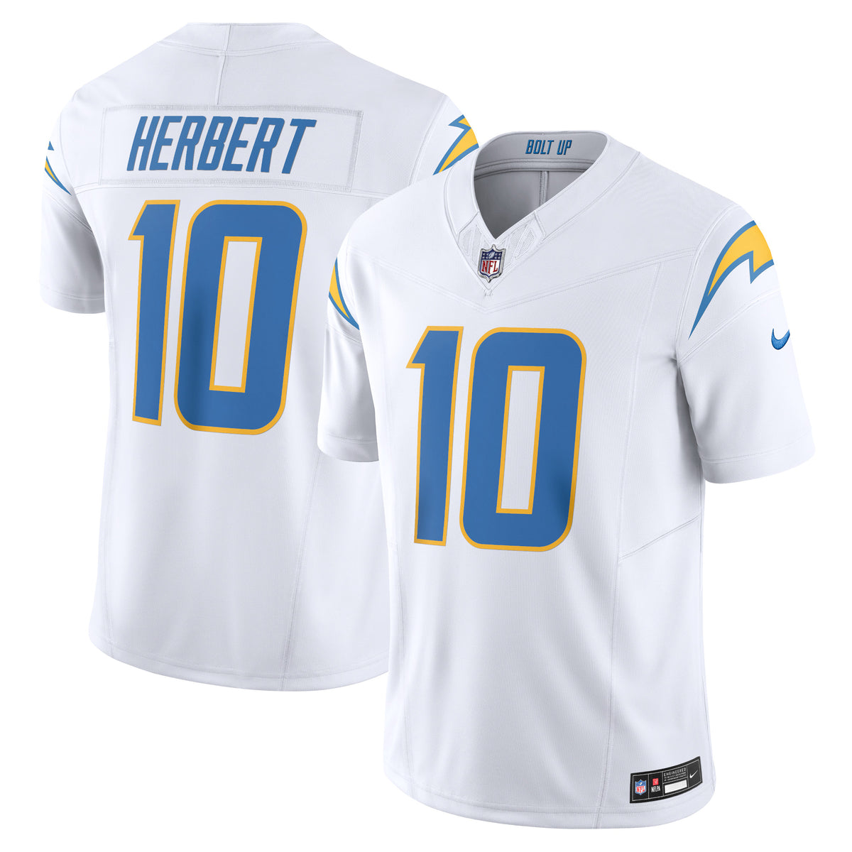 Justin Herbert Los Angeles Chargers Nike Vapor F.U.S.E. Limited Jersey White