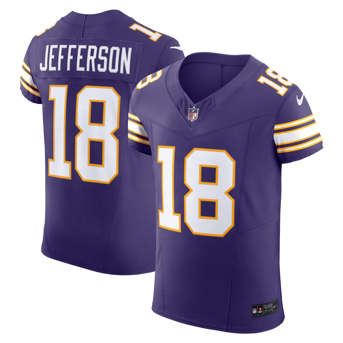 Justin Jefferson Minnesota Vikings Nike Alternate Vapor F.U.S.E. Elite Jersey Purple