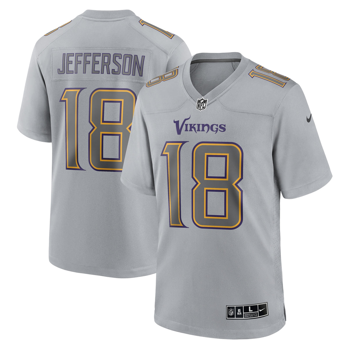 Justin Jefferson Minnesota Vikings Nike Atmosphere Fashion Game Jersey Gray