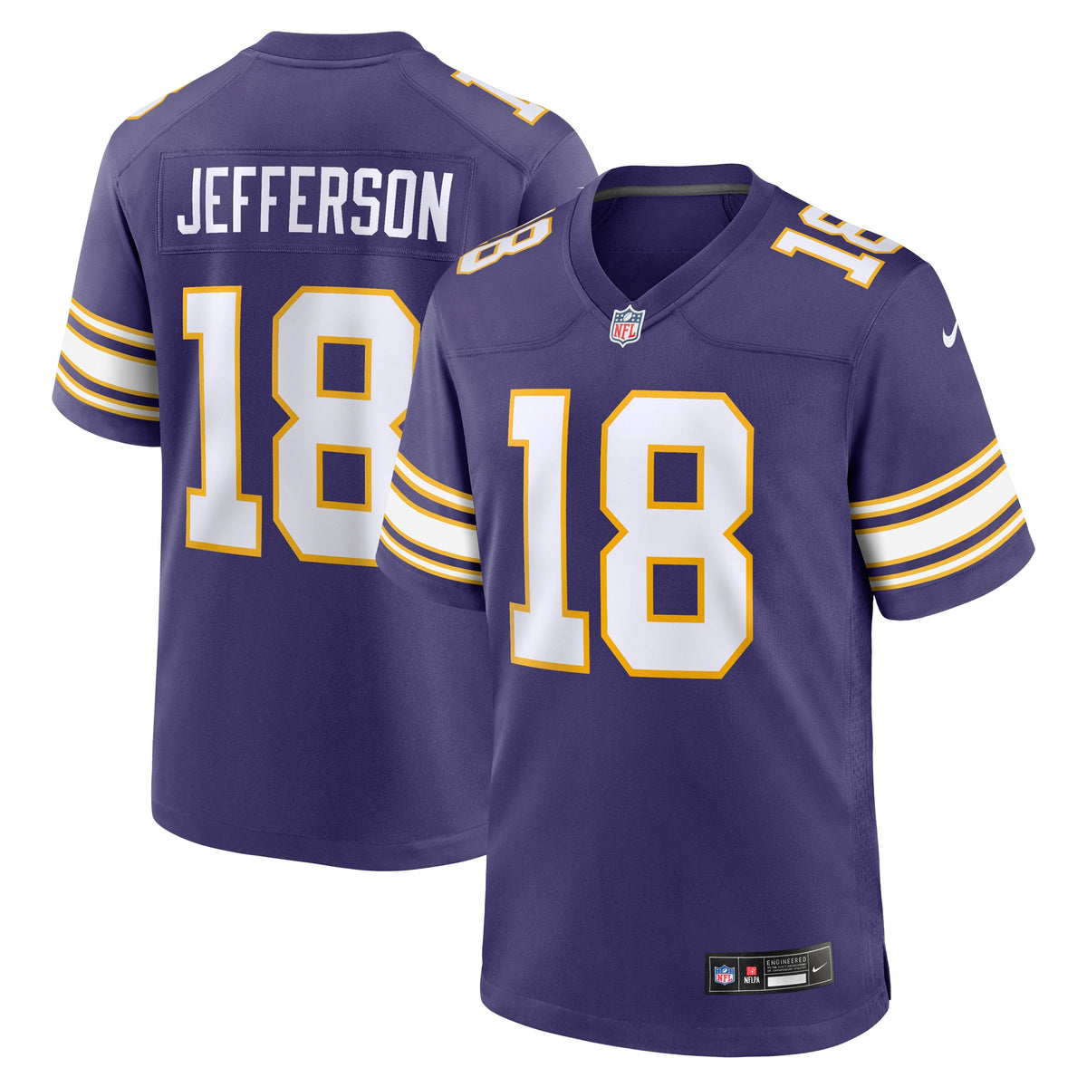 Justin Jefferson Minnesota Vikings Nike Classic Player Game Jersey Purple