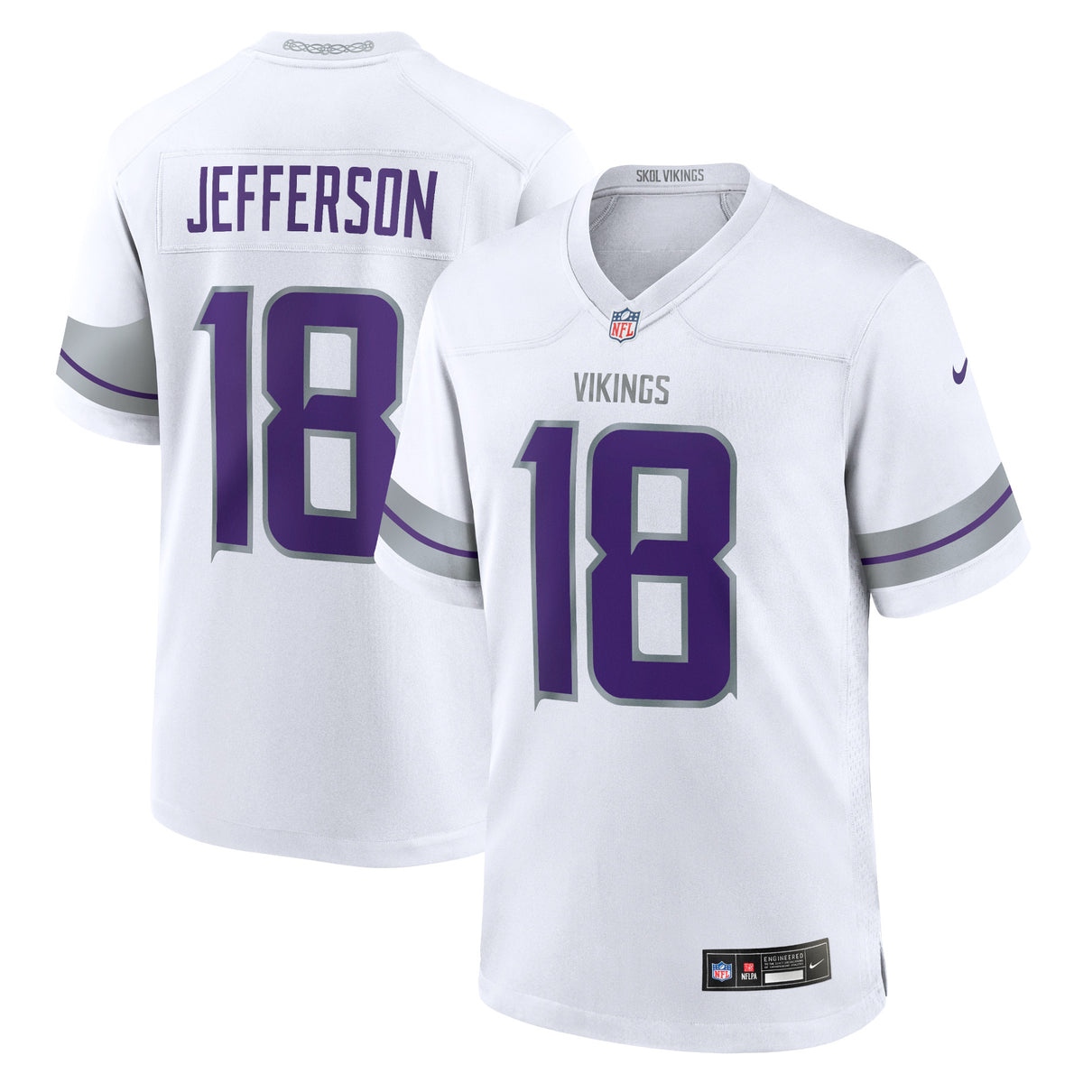 Justin Jefferson Minnesota Vikings Nike Youth Alternate Game Player Jersey White