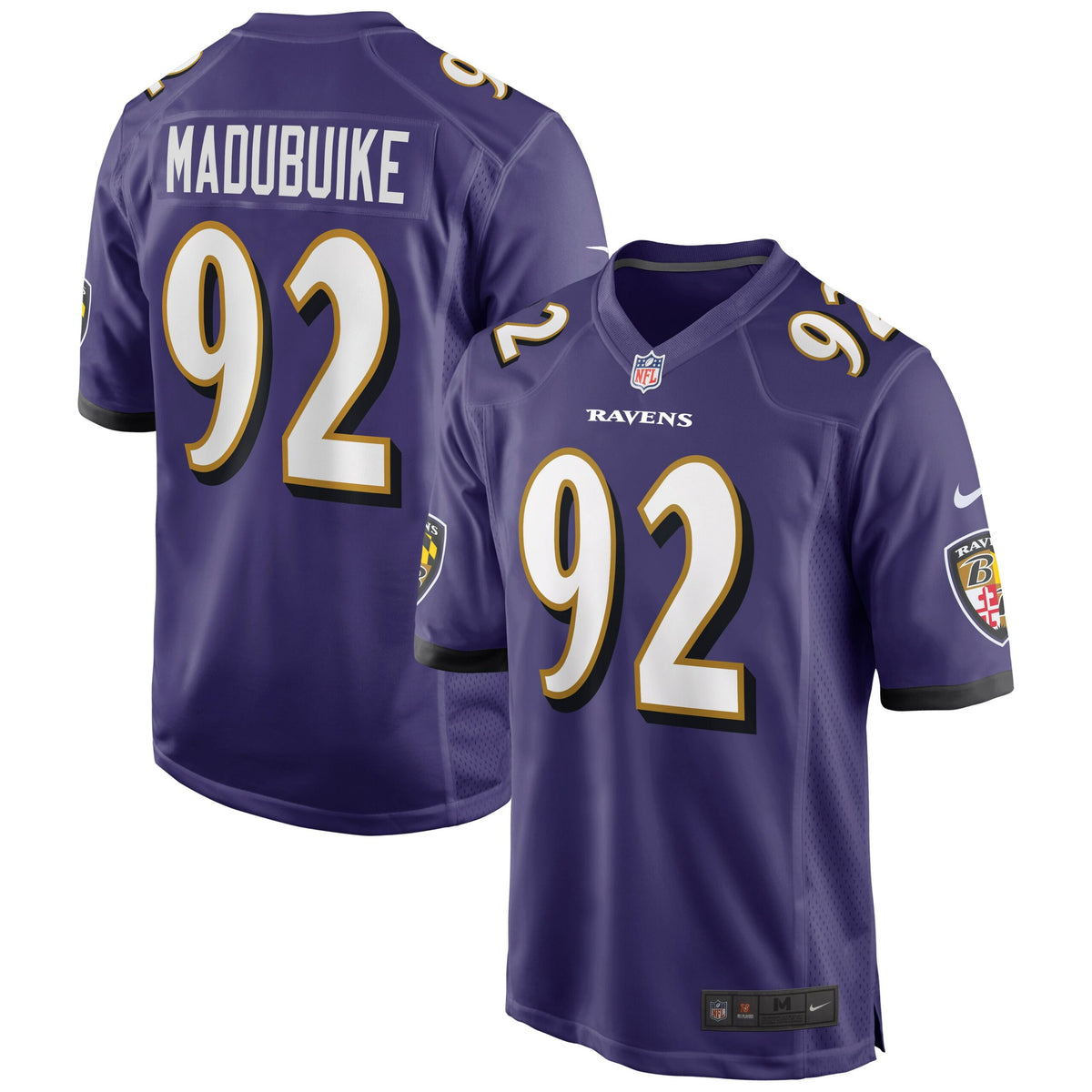 Justin Madubuike Baltimore Ravens Nike Game Player Jersey Purple