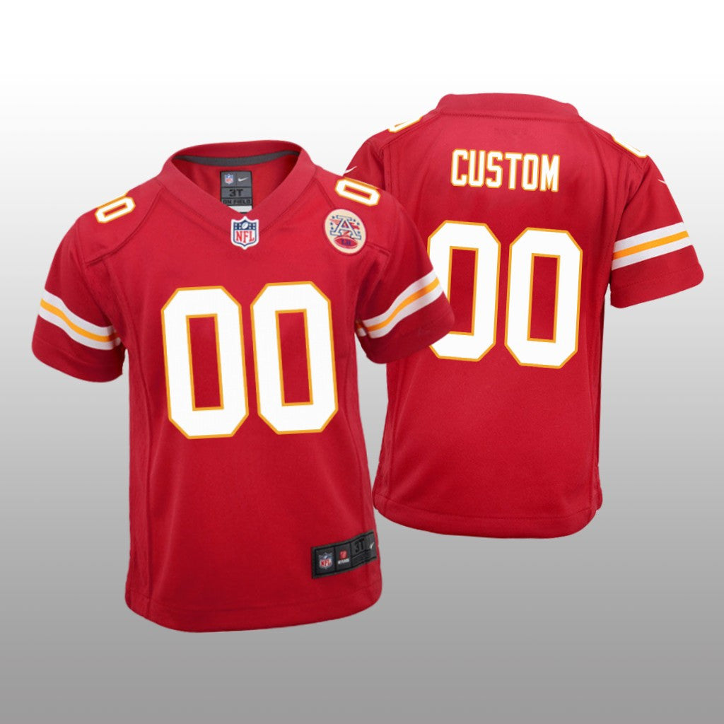 Kansas City Chiefs #00 Red Custom Game Jersey Youth