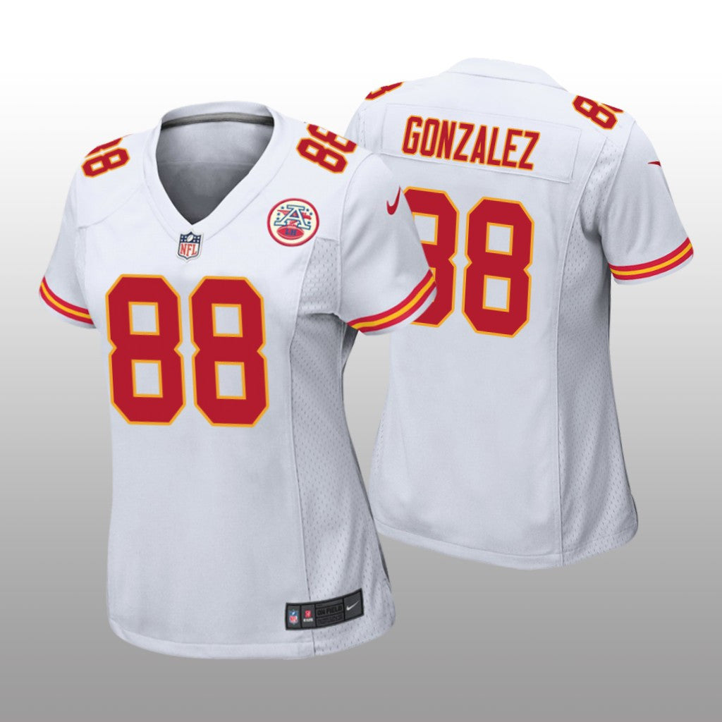 Kansas City Chiefs #88 White Tony Gonzalez Game Jersey Women's