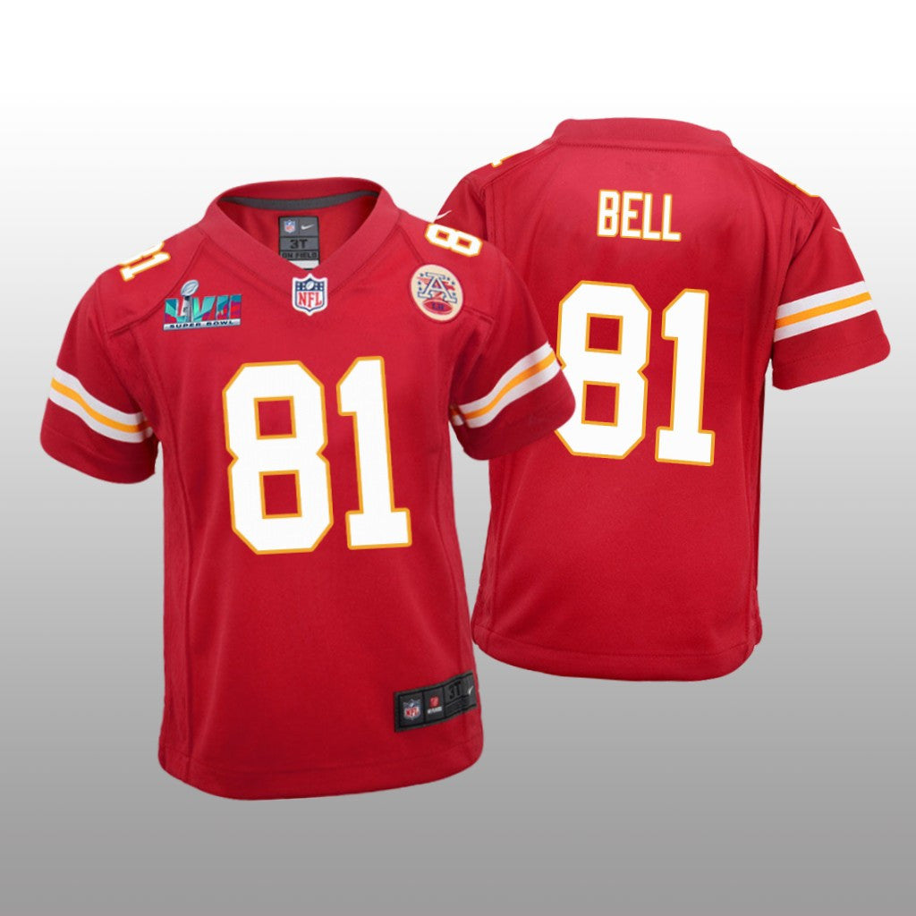 Kansas City Chiefs Blake Bell Red Game Jersey Super Bowl LVII Youth