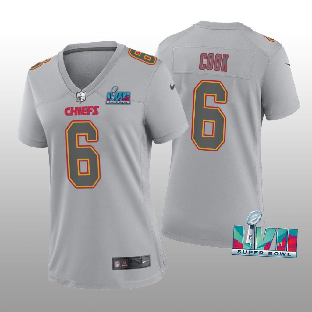 Kansas City Chiefs Bryan Cook Gray Atmosphere Jersey Super Bowl LVII Women's