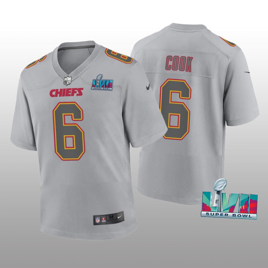 Kansas City Chiefs Bryan Cook Gray Atmosphere Jersey Super Bowl LVII Youth