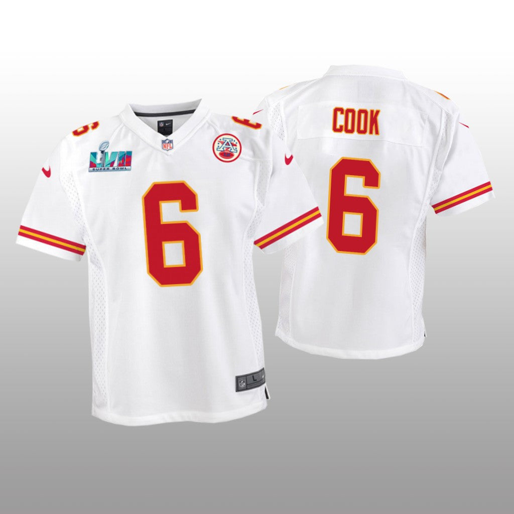 Kansas City Chiefs Bryan Cook White Game Jersey Super Bowl LVII Youth