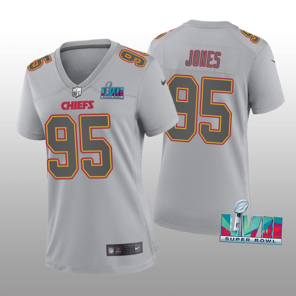 Kansas City Chiefs Chris Jones Gray Atmosphere Jersey Super Bowl LVII Women's