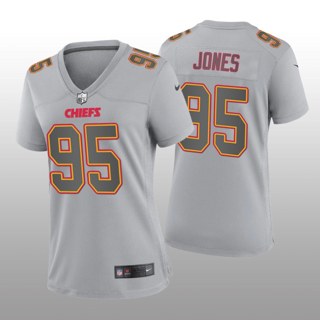 Kansas City Chiefs Chris Jones Gray Jersey Atmosphere Fashion Game Women's