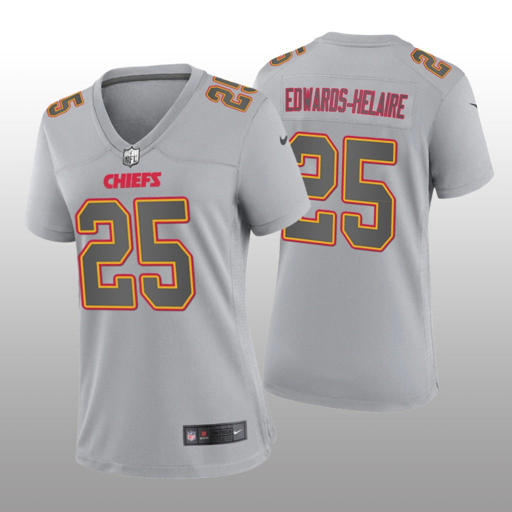 Kansas City Chiefs Clyde Edwards-Helaire Gray Jersey Atmosphere Fashion Game Women's