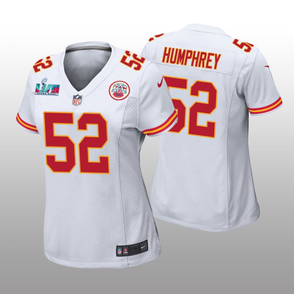 Kansas City Chiefs Creed Humphrey White Game Jersey Super Bowl LVII Women's