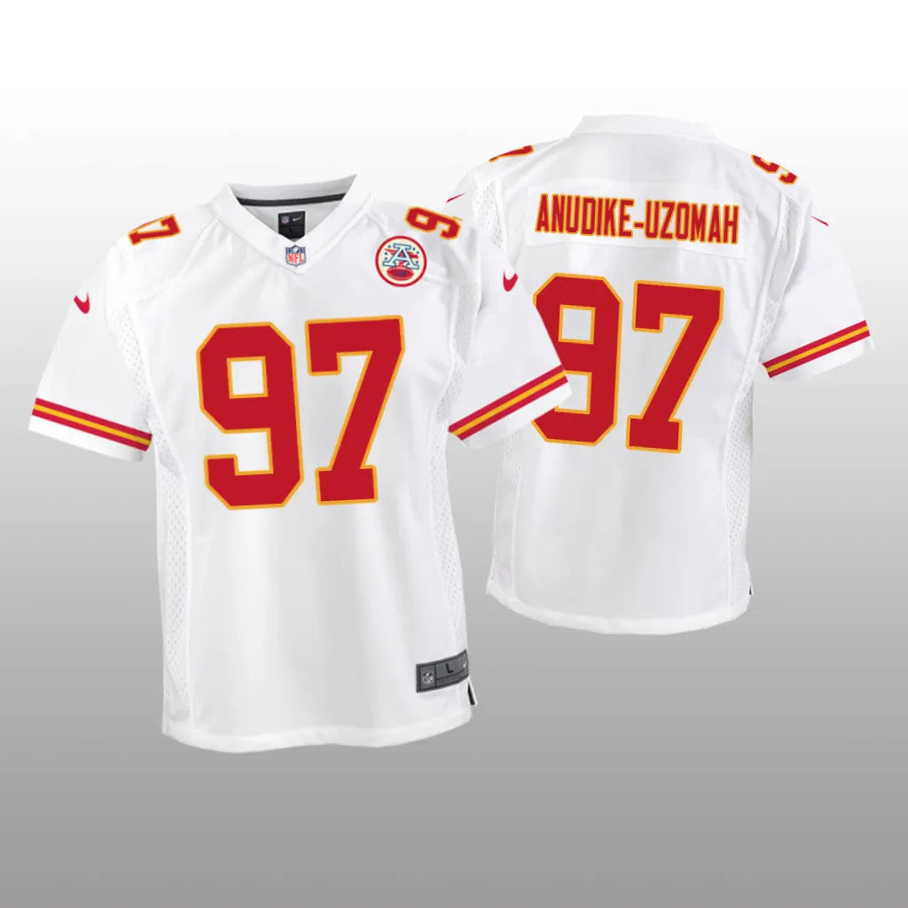 Kansas City Chiefs Felix Anudike-Uzomah White Jersey Game Youth