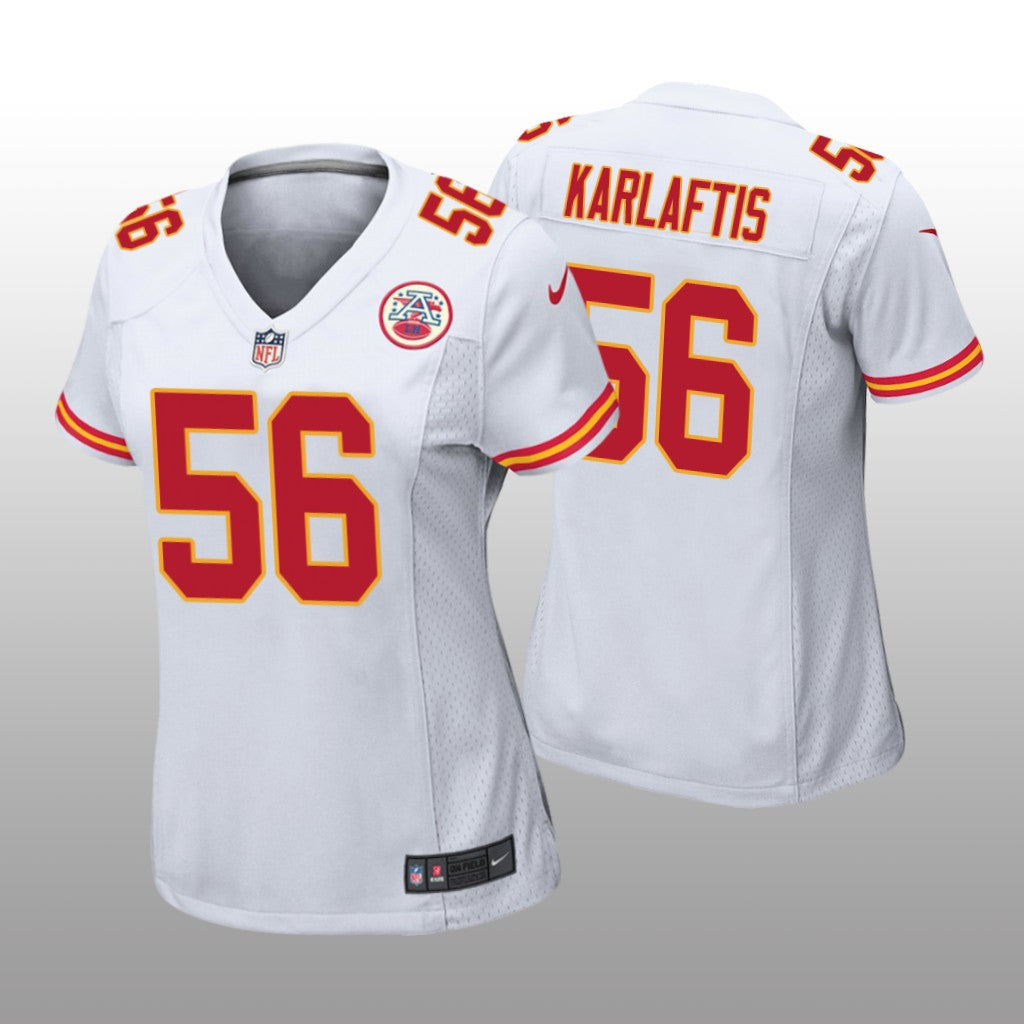 Kansas City Chiefs George Karlaftis White Jersey Game Women's