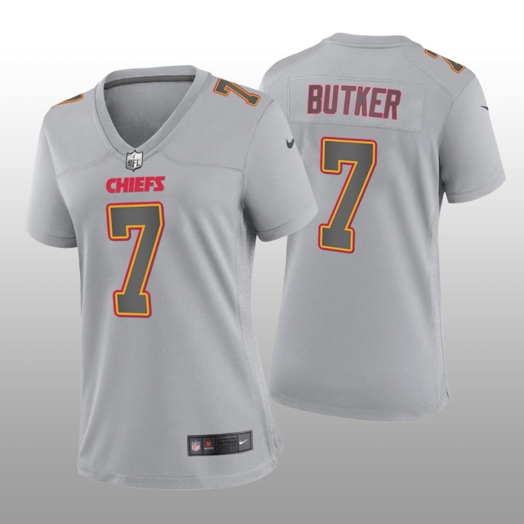 Kansas City Chiefs Harrison Butker Gray Jersey Atmosphere Fashion Game Women's