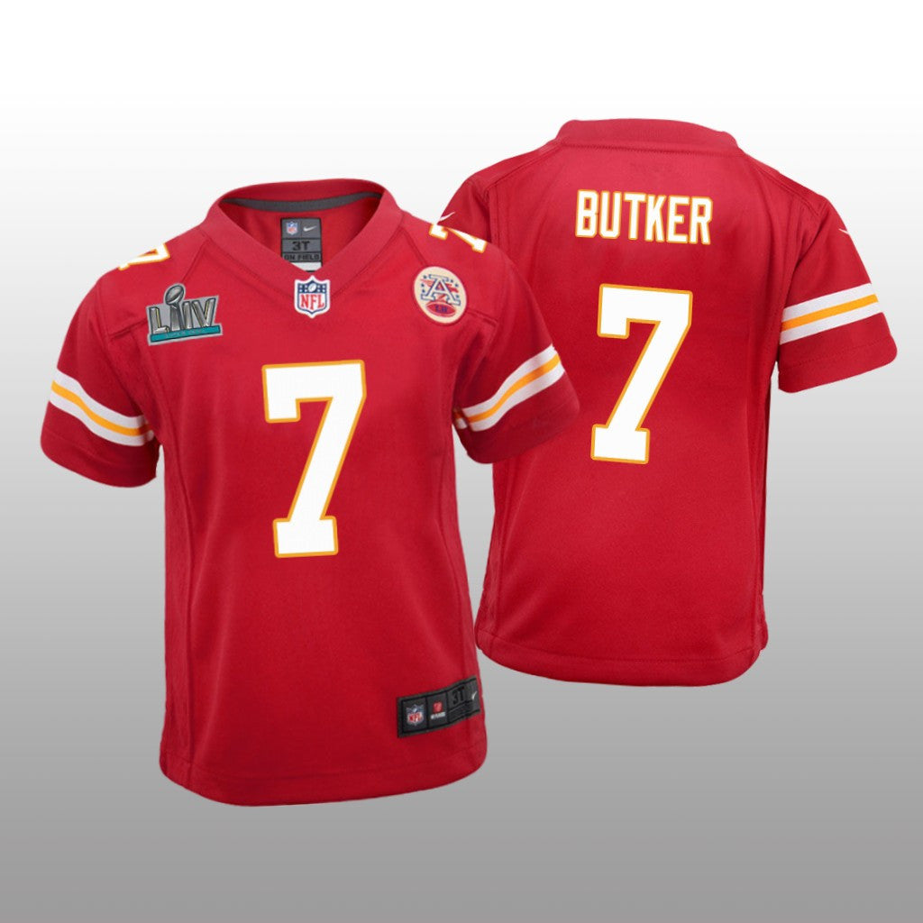 Kansas City Chiefs Harrison Butker Red Game Jersey Super Bowl LIV Youth