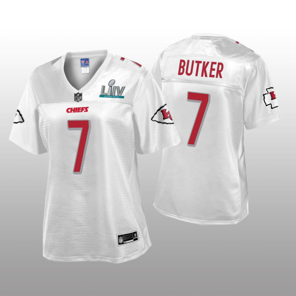 Kansas City Chiefs Harrison Butker White Jersey Super Bowl LIV Champions Women's